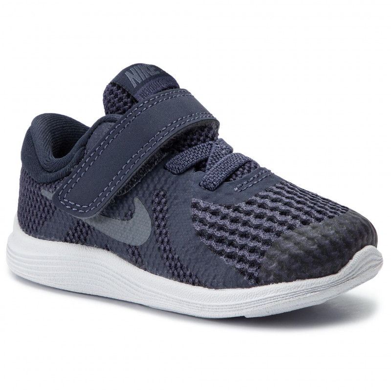 NIKE Revolution 4 Natural kleuter sneaker Indigo/Light Carbon