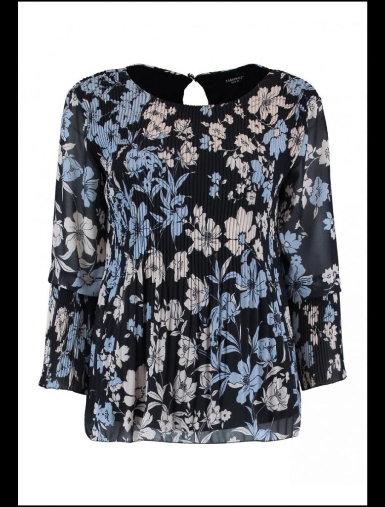 Zabaione blouse Anita zwart gebloemd