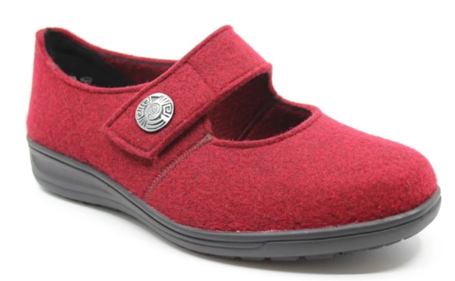 Solidus pantoffel velcro dames rood