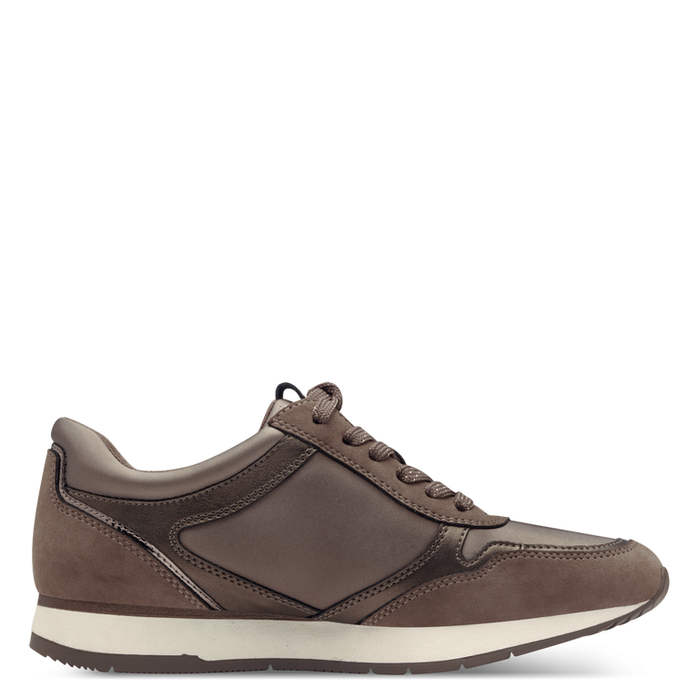 Tamaris sneaker met rits dames taupe combi