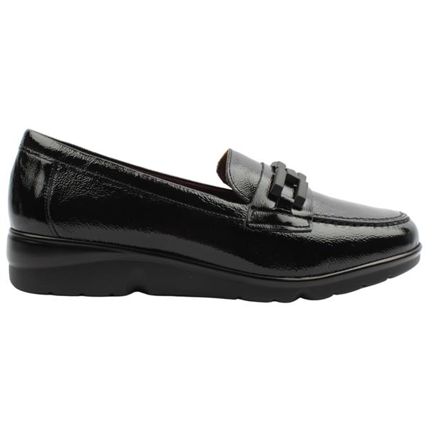 Pitillos loafer moccasin met hoge hak zwart