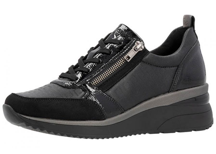 Remonte sneaker dames met rits zwart combi