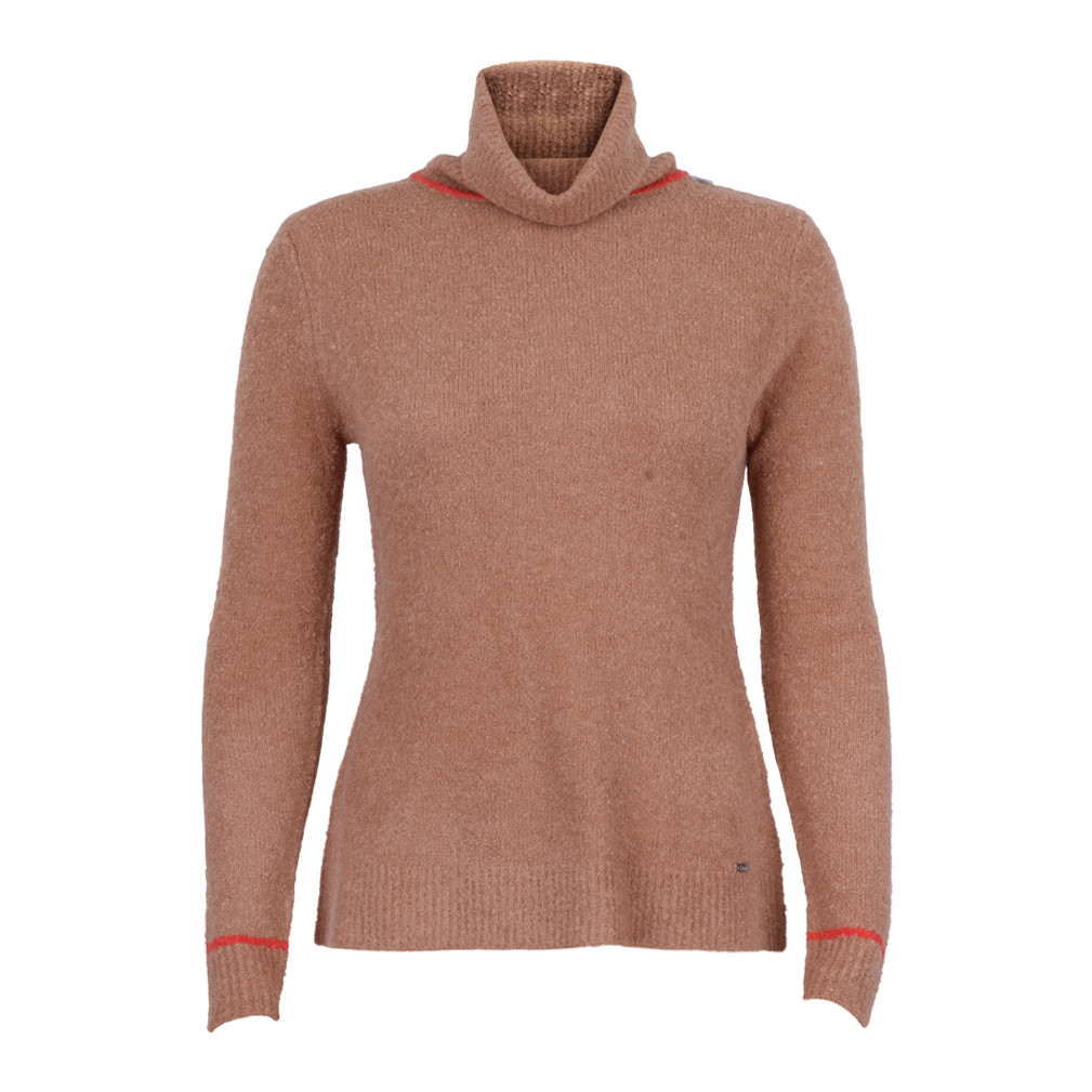 She Goes LaLa Clarien pull met opst kraag camel