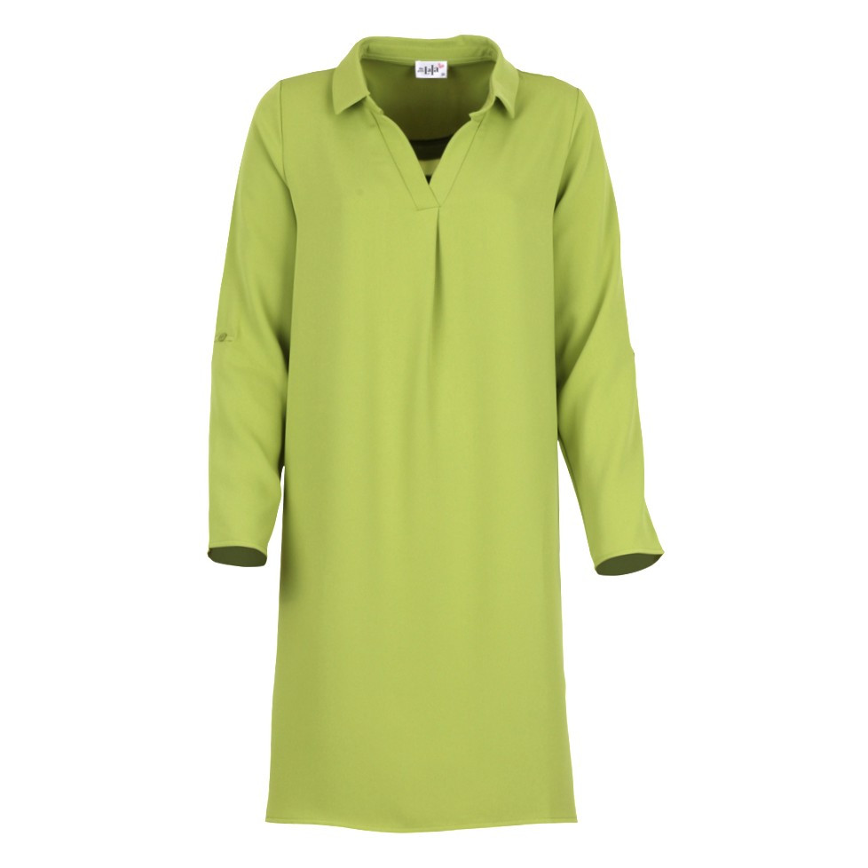 She Goes LaLa Gita kleed met polo hals lime