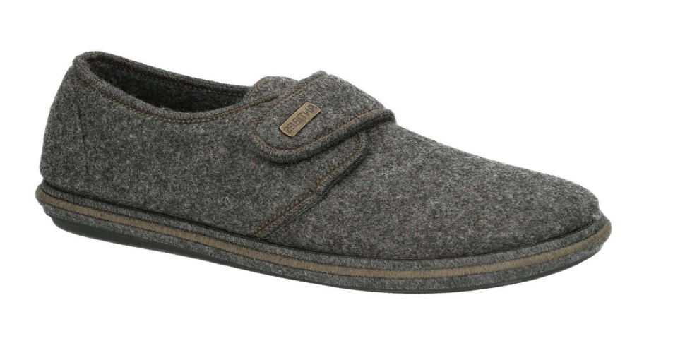 Belizia pantoffel heren grijs met velcro
