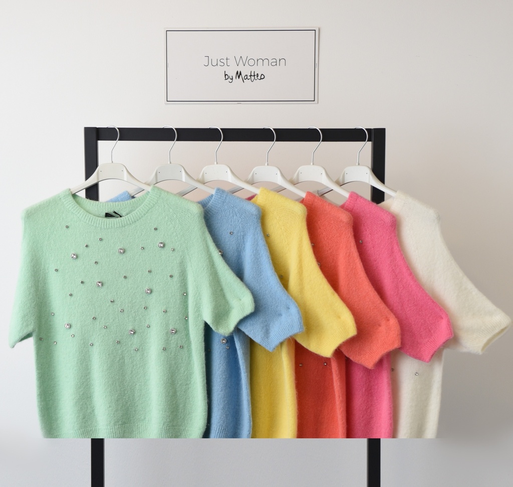 Just Woman by Matteo Sydney trui korte mouw off-white