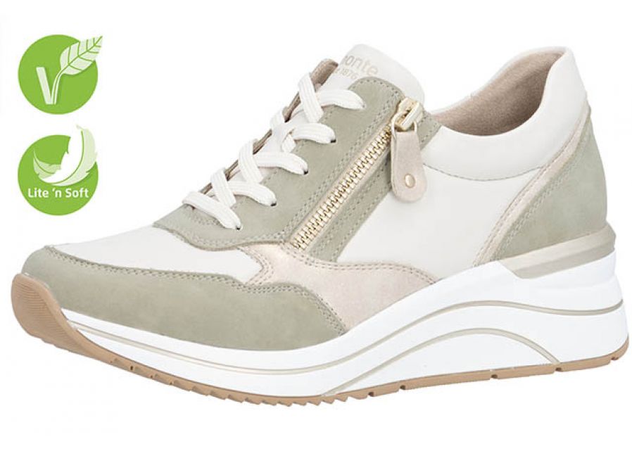 remonte veterschoen met rits en uitneembaar voetbed