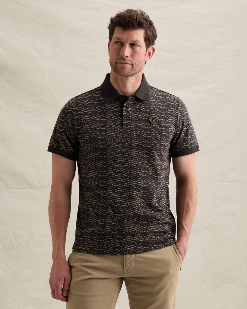 PME Legend Polo van 100% katoen met allover print