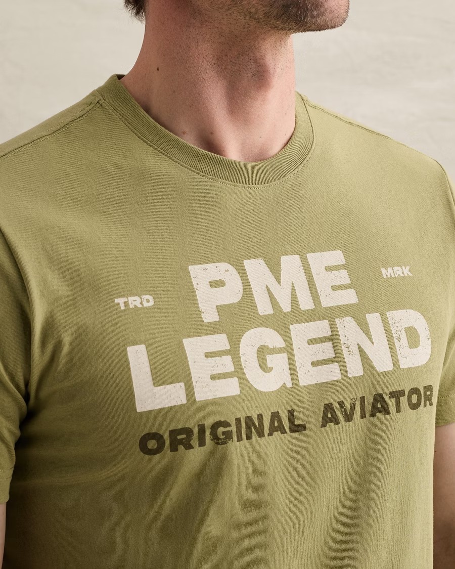 PME Legend T-shirt met artwork op de borst groen