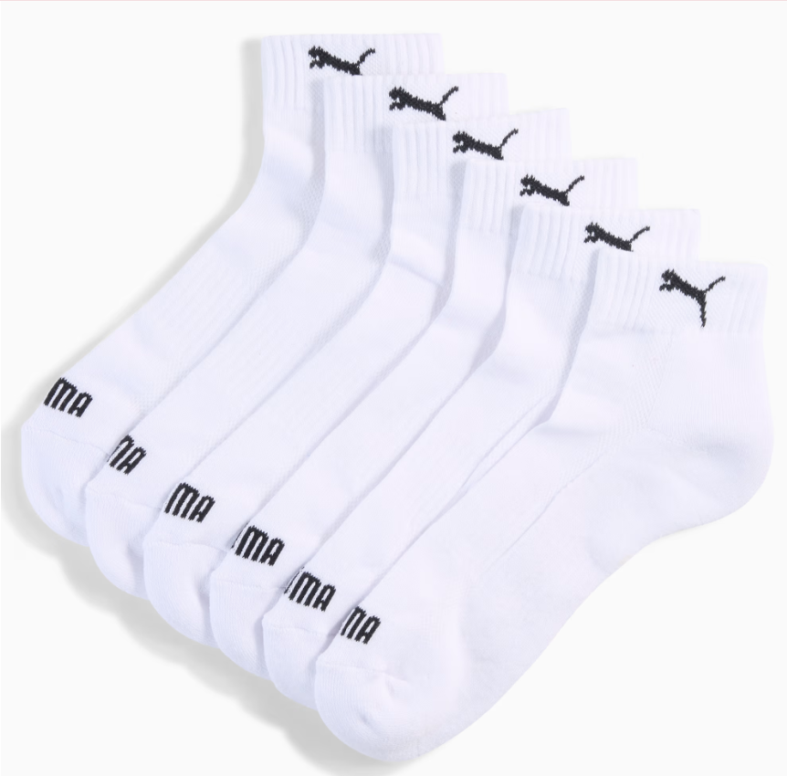 Puma unisex cushioned quarter socks wit