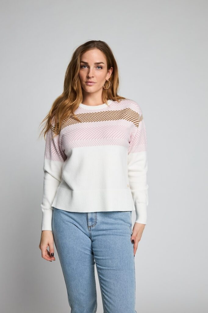 Micha pull gestreept roze