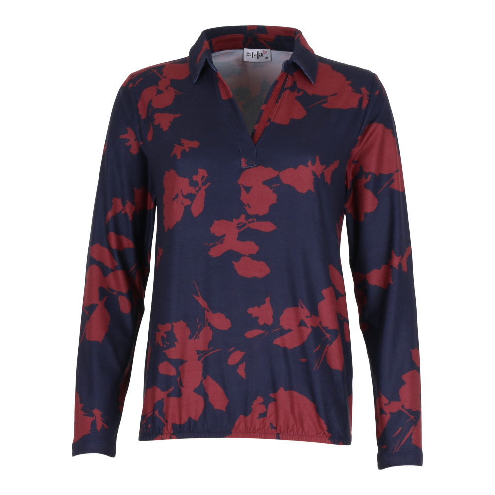 She Goes LaLa Franzie T-Shirt polo hals blauw