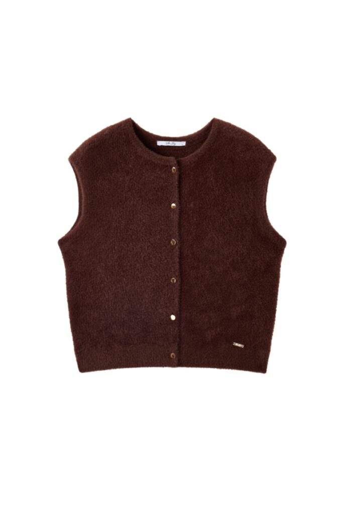 Vila Joy Austina pull zonder mouw bruin