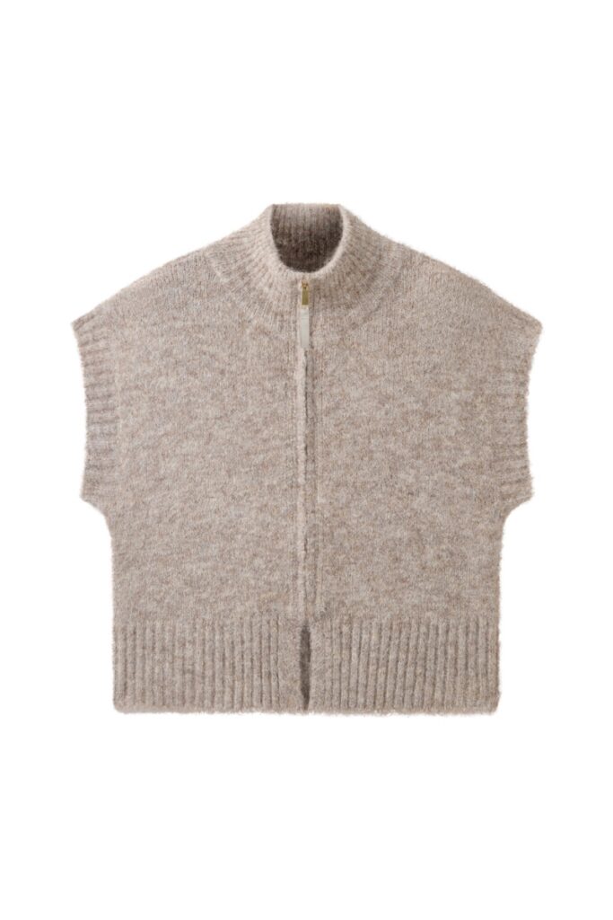 Vila Joy Austina pull zonder mouw licht beige