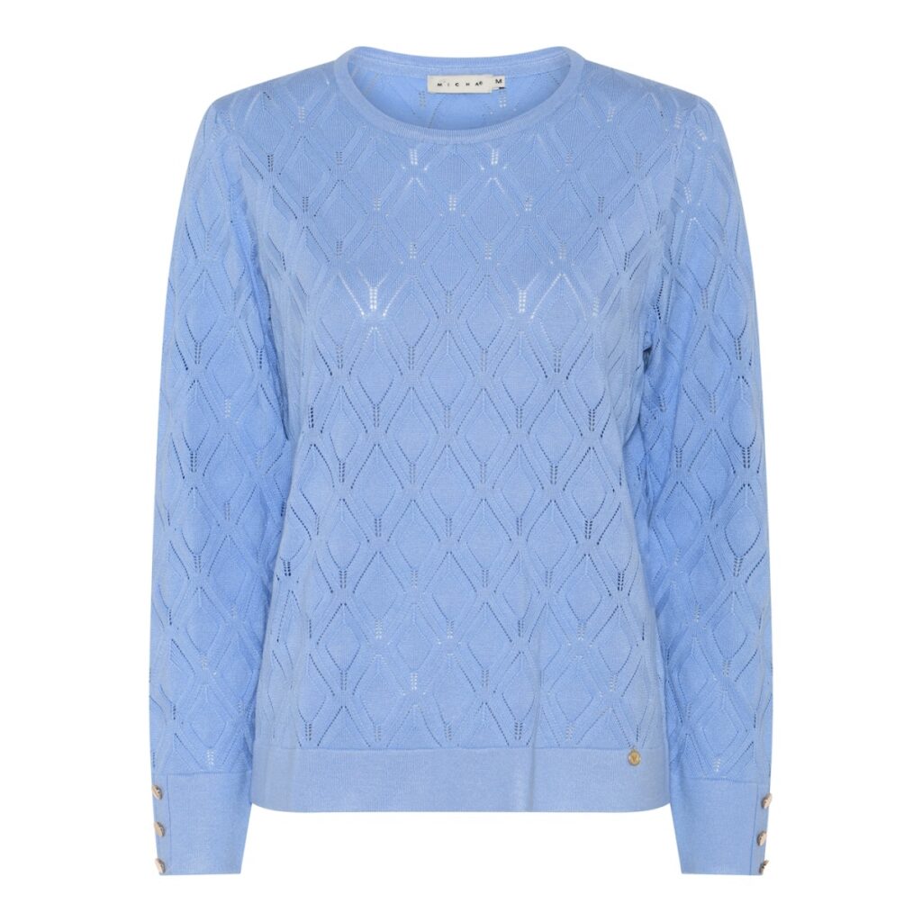 Micha truitje ecovero gebreid dusty blauw