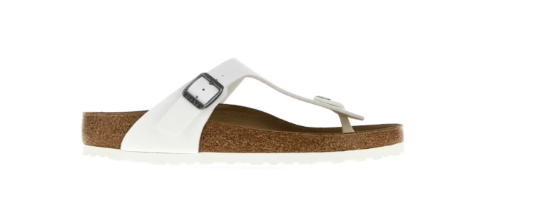 Birkenstock Teenslippers Gizeh witte lak