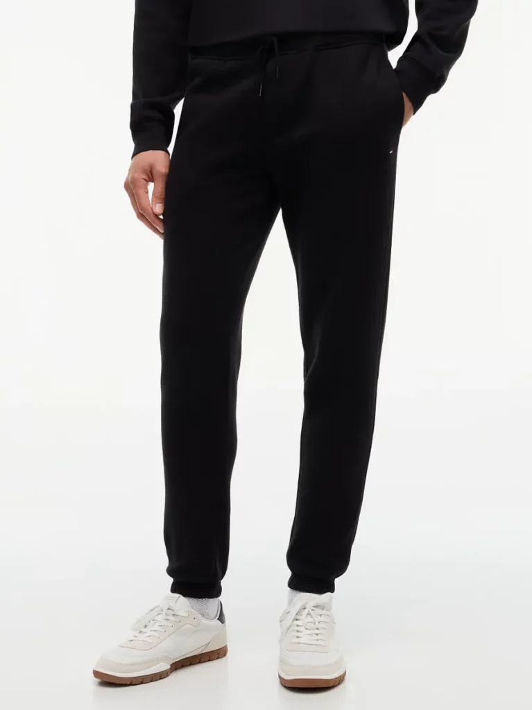 Tommy Jeans jogger fleece met koord zwart