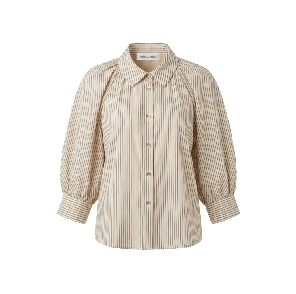 Amélie & Amélie Budapest Rayé blouse beige
