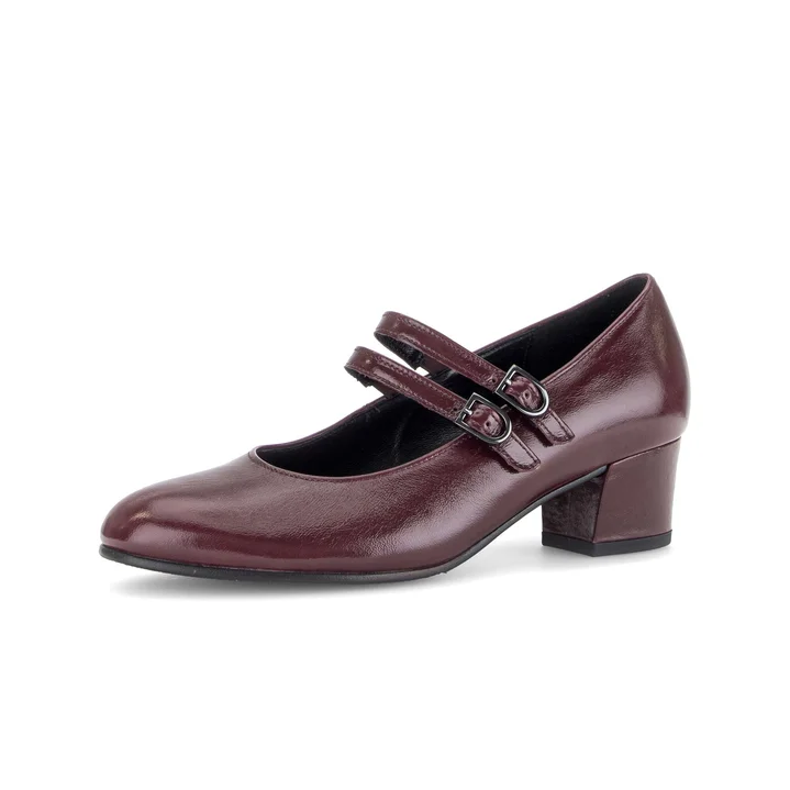 Gabor pump met 2 riempjes bordeaux