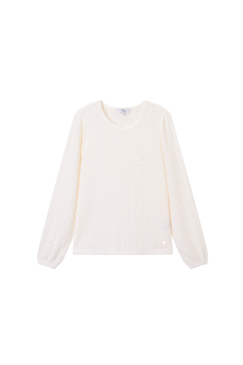 Vila Joy Eglantine pull met ronde kraag ecru