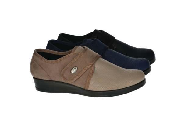 Fly Flot pantoffel taupe met velcro