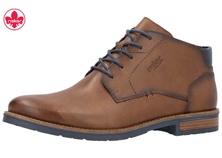 Rieker hoge veterschoen cognac/bruin