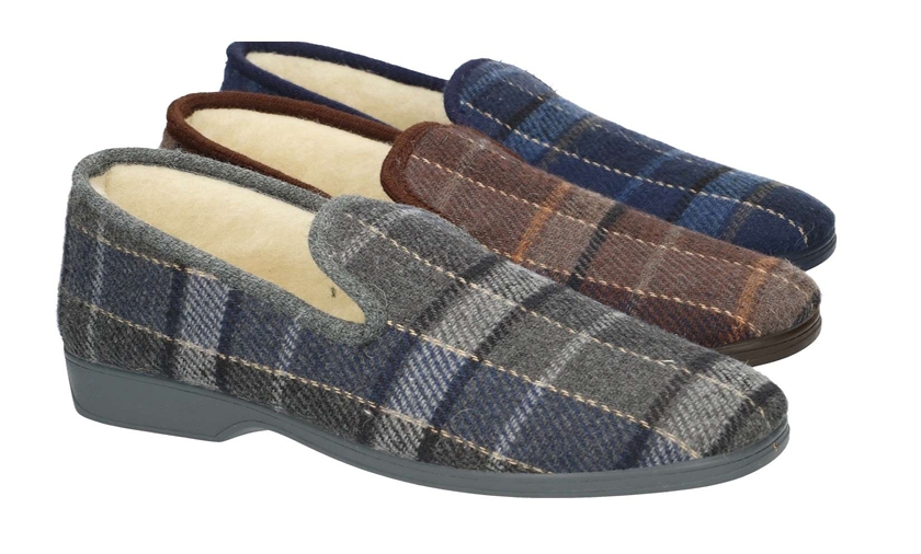 Alberola pantoffel ruit heren bruin